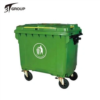 Thùng rác lớn bằng nhựa 4 bánh xe