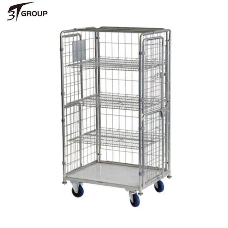 China Laundry Roll Cage Container with Hinged Front Gate